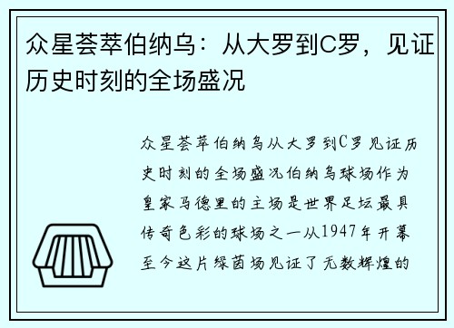 众星荟萃伯纳乌：从大罗到C罗，见证历史时刻的全场盛况